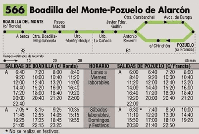 Horario de autobus 566