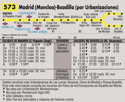 Horario de autobus 573